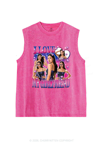 Custom I Love My BI GF Pride Y2K Washed Muscle Tank Cherrykitten
