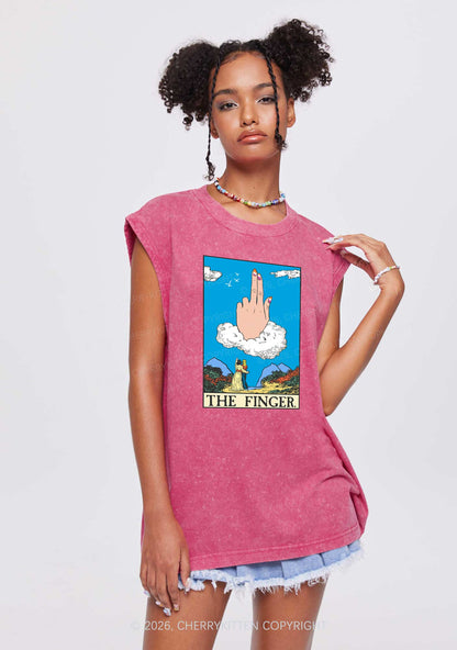 The Lesbians Finger Pride Y2K Washed Muscle Tank Cherrykitten