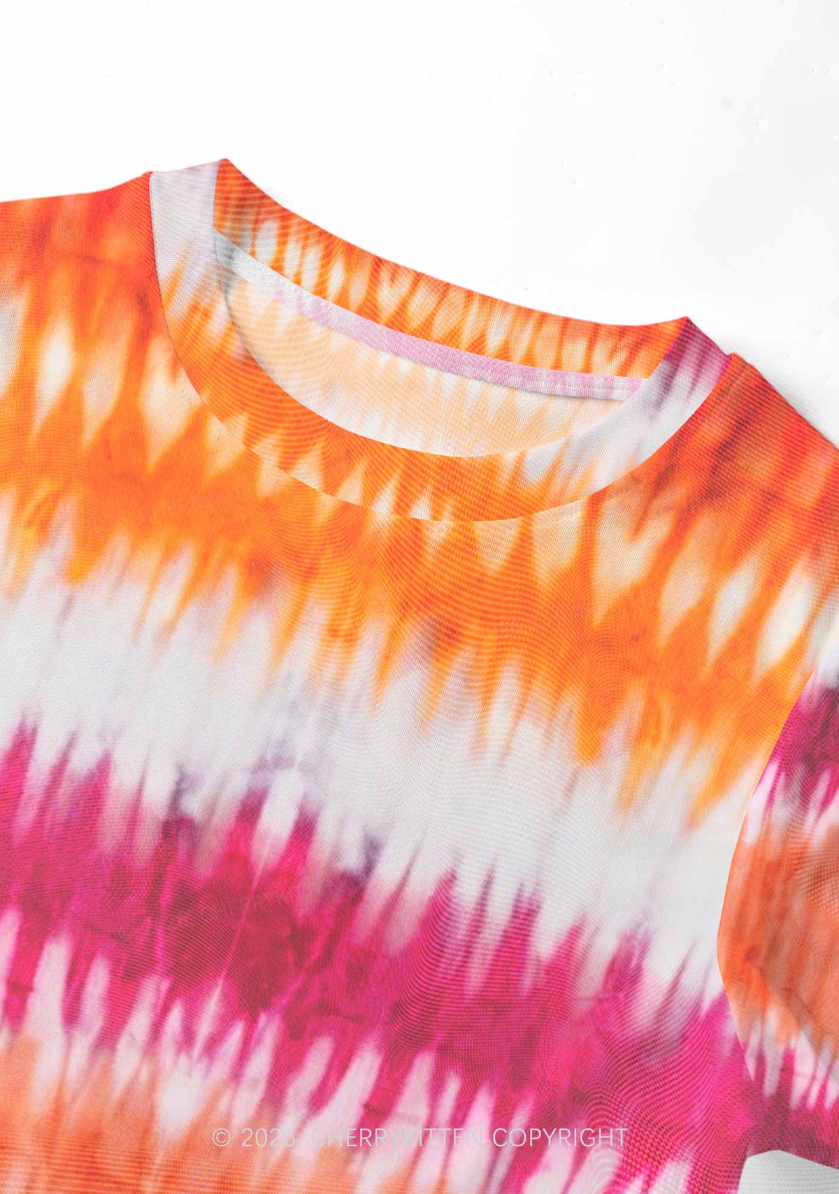 Lesbian Tie Dye Pride Y2K Mesh Crop Top Cherrykitten