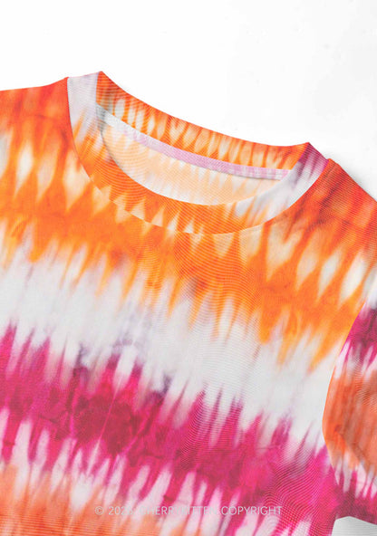 Lesbian Tie Dye Pride Y2K Mesh Crop Top Cherrykitten