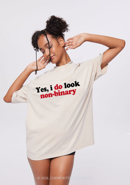I Do Look Nonbinary Pride Y2K Shirts Washed Tee Cherrykitten