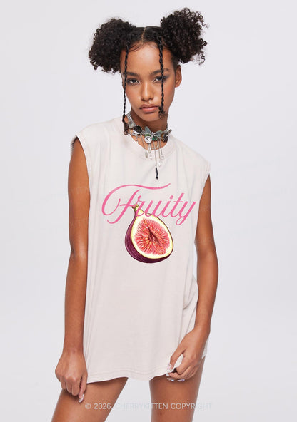 Fruity Fig Pride Y2K Washed Muscle Tank Cherrykitten