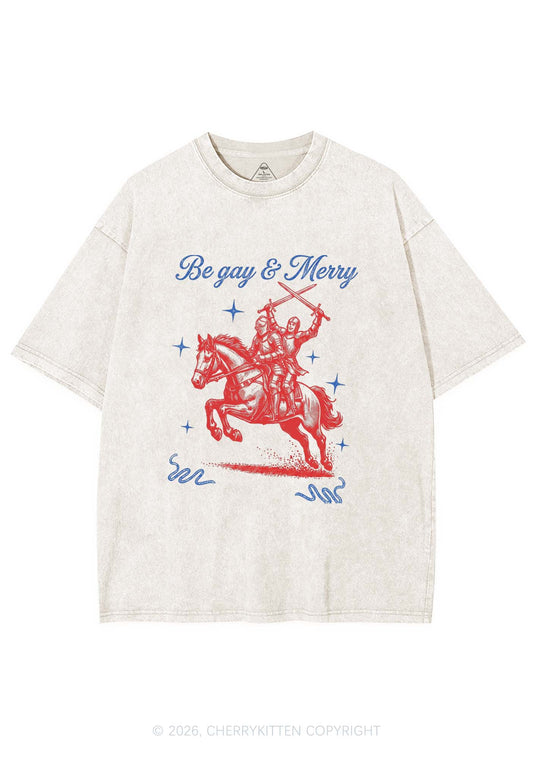 Be Gay Merry Pride Y2K Shirts Washed Tee Cherrykitten