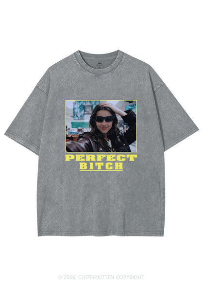 Custom Perfect Bxxch Y2K Shirts Washed Tee Cherrykitten