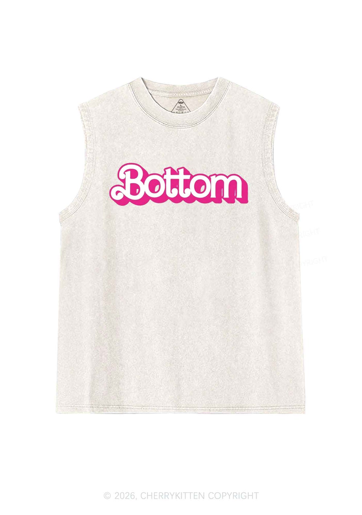 Pink Bottom Pride Y2K Washed Muscle Tank Cherrykitten