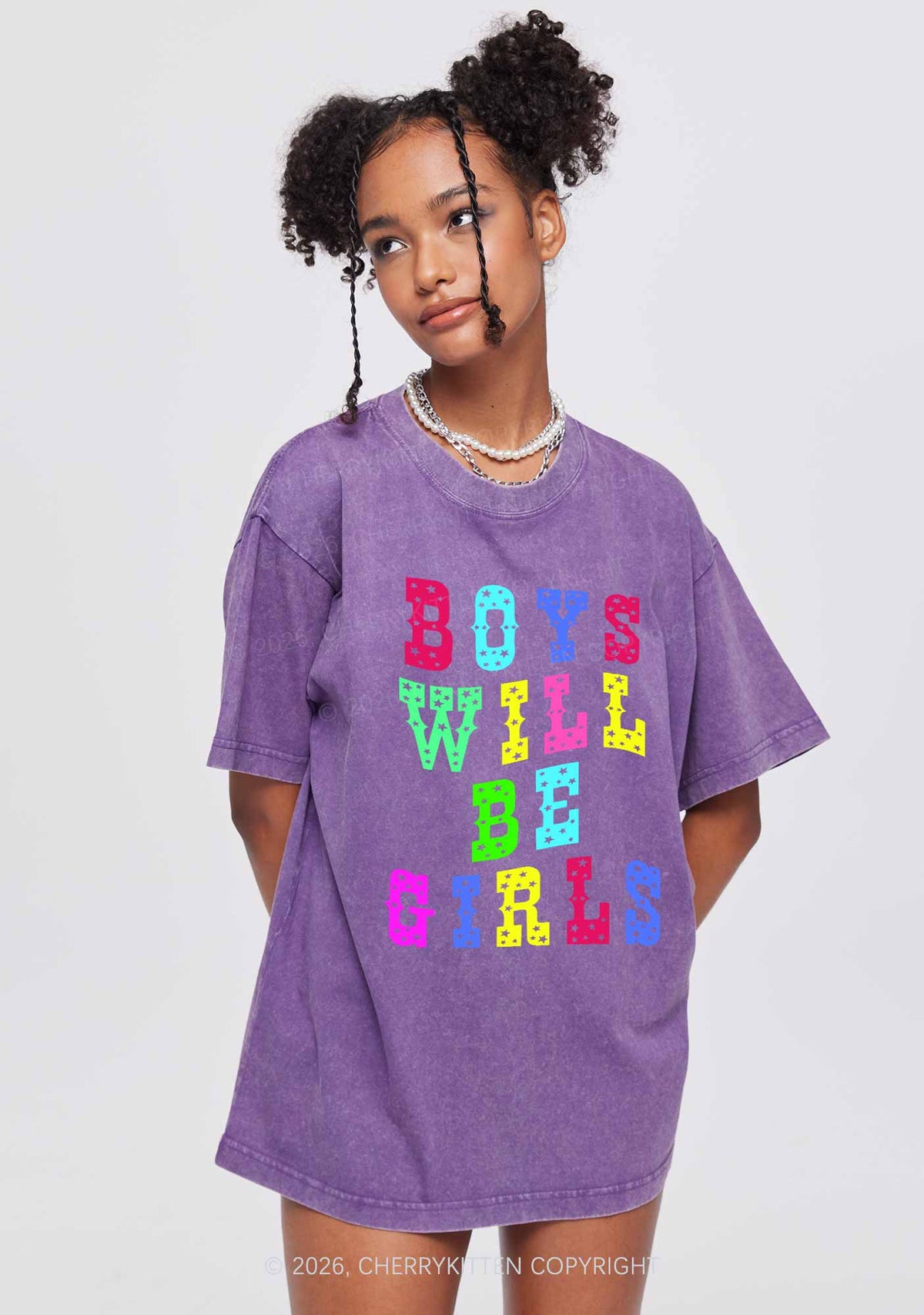Boys Will Be Girls Pride Y2K Shirts Washed Tee Cherrykitten