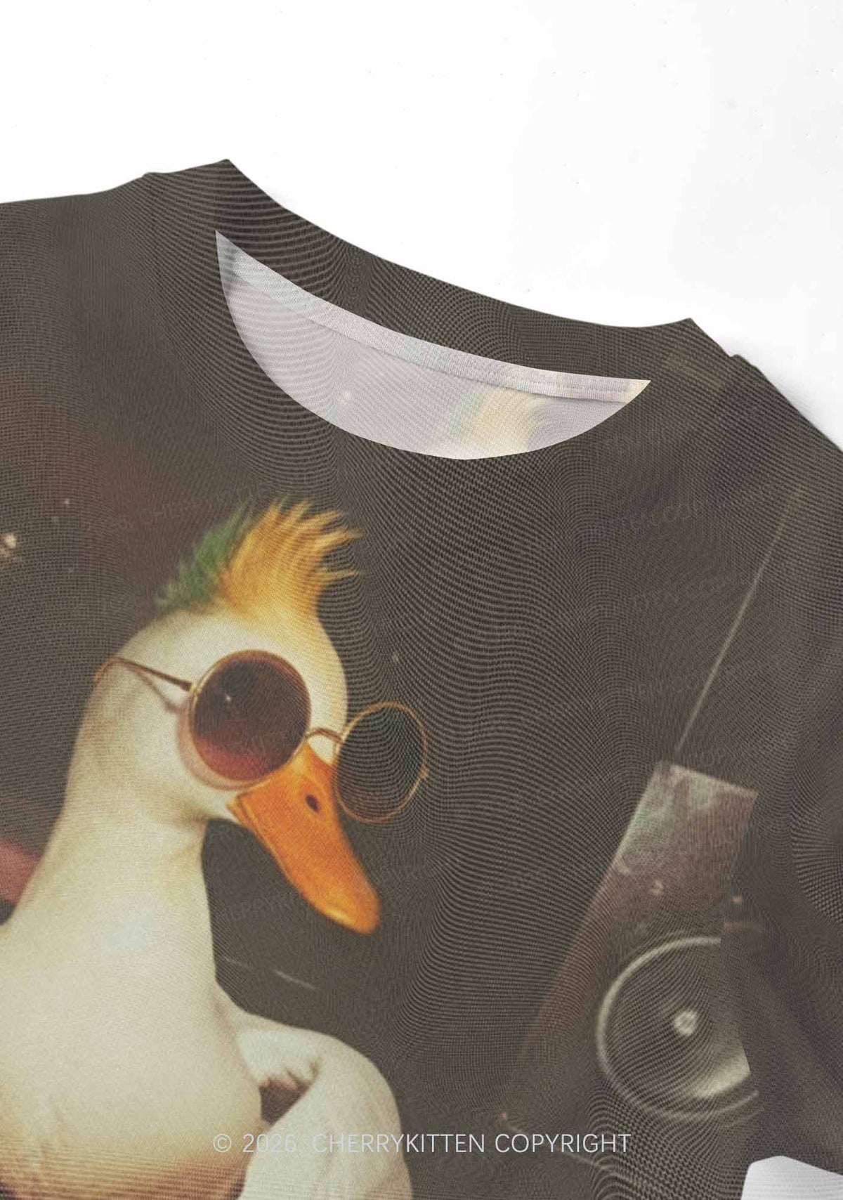 Sunglasses DJ Duck Y2K Mesh Crop Top Cherrykitten