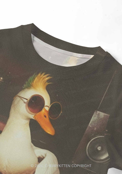 Sunglasses DJ Duck Y2K Mesh Crop Top Cherrykitten