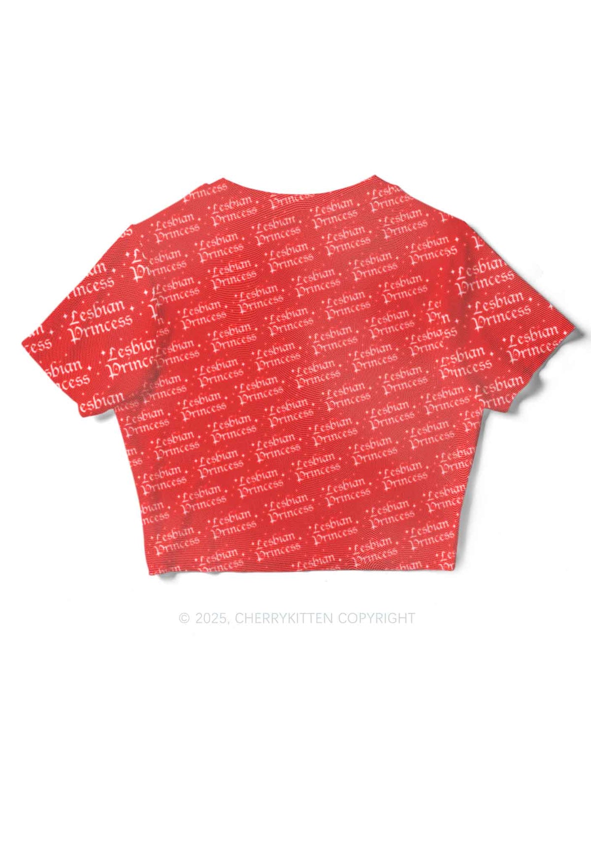 Lesbian Princess Pride Y2K Mesh Crop Top Cherrykitten