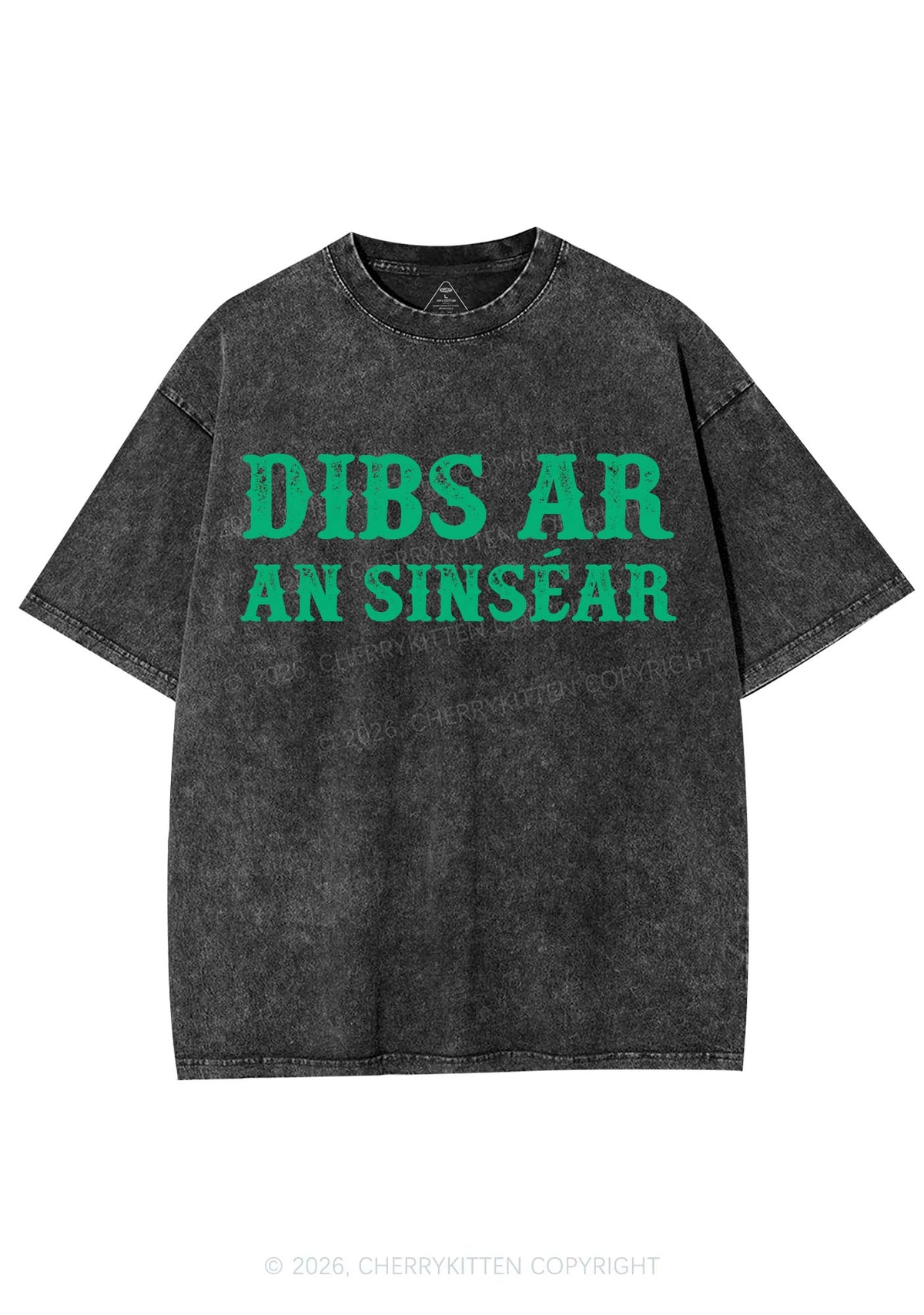 Dibs Ar An Sinsear St Patricks Y2K Shirts Washed Tee Cherrykitten