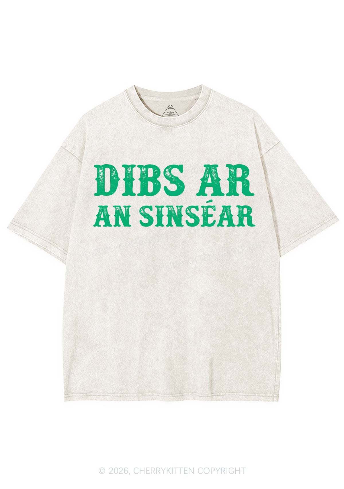 Dibs Ar An Sinsear St Patricks Y2K Shirts Washed Tee Cherrykitten