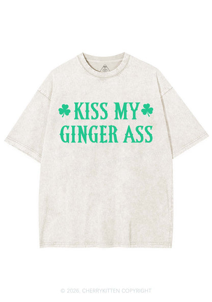 Kiss My Ginger Axx St Patricks Y2K Shirts Washed Tee Cherrykitten