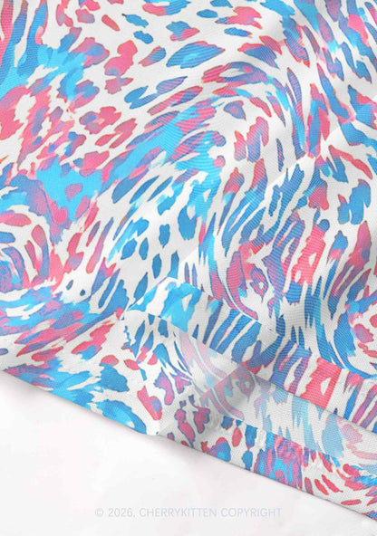 Trans Leopard Pride Y2K Mesh Crop Top Cherrykitten