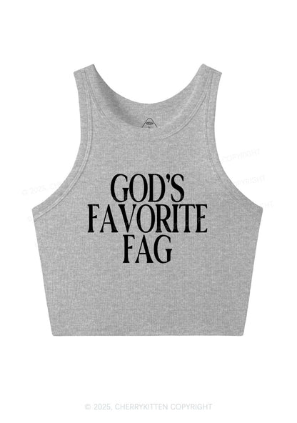 Gods Favorite Fag Pride Y2K Crop Tank Top Cherrykitten