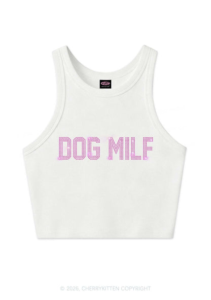Rhinestone Dog Mxxf Y2K Crop Tank Top Cherrykitten