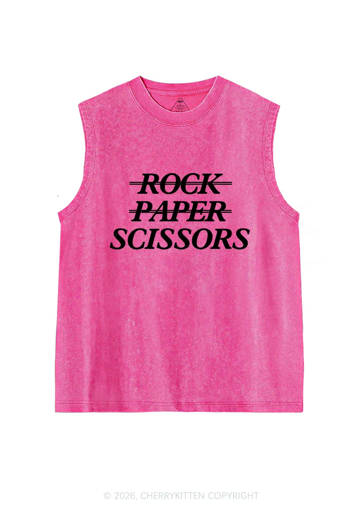 Rock Paper Scissors Pride Y2K Washed Muscle Tank Cherrykitten