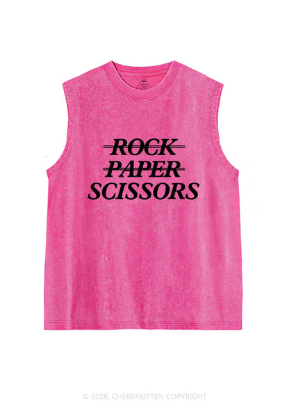 Rock Paper Scissors Pride Y2K Washed Muscle Tank Cherrykitten