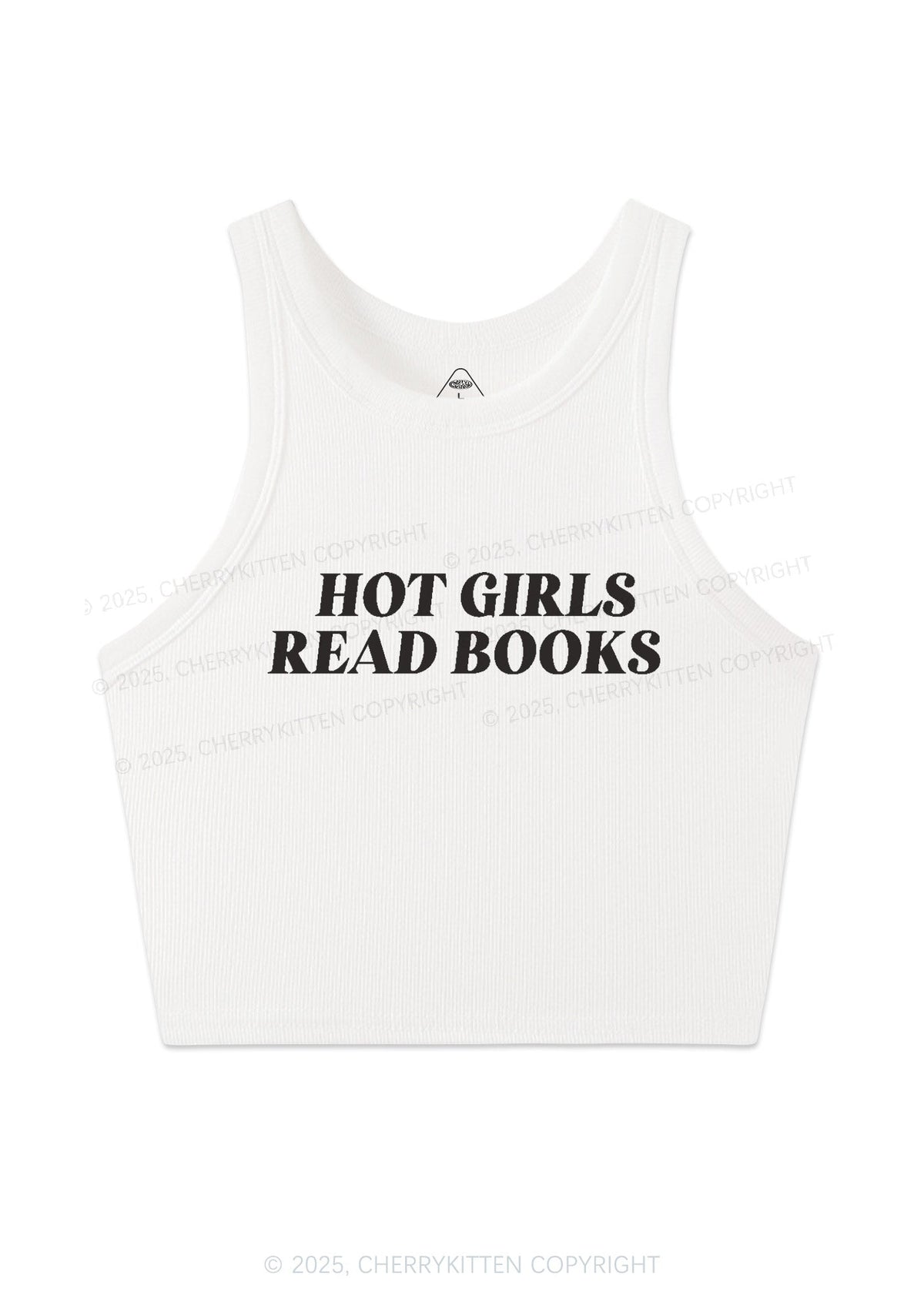 Hot Girls Read Books Y2K Crop Tank Top Cherrykitten