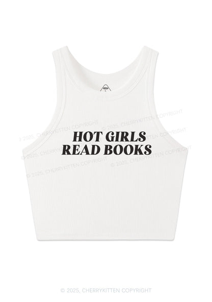 Hot Girls Read Books Y2K Crop Tank Top Cherrykitten