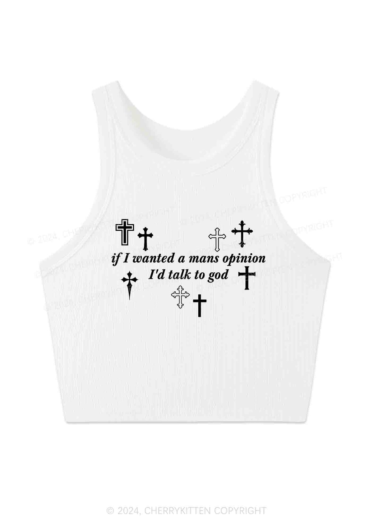 Talk To God Y2K Crop Tank Top Cherrykitten