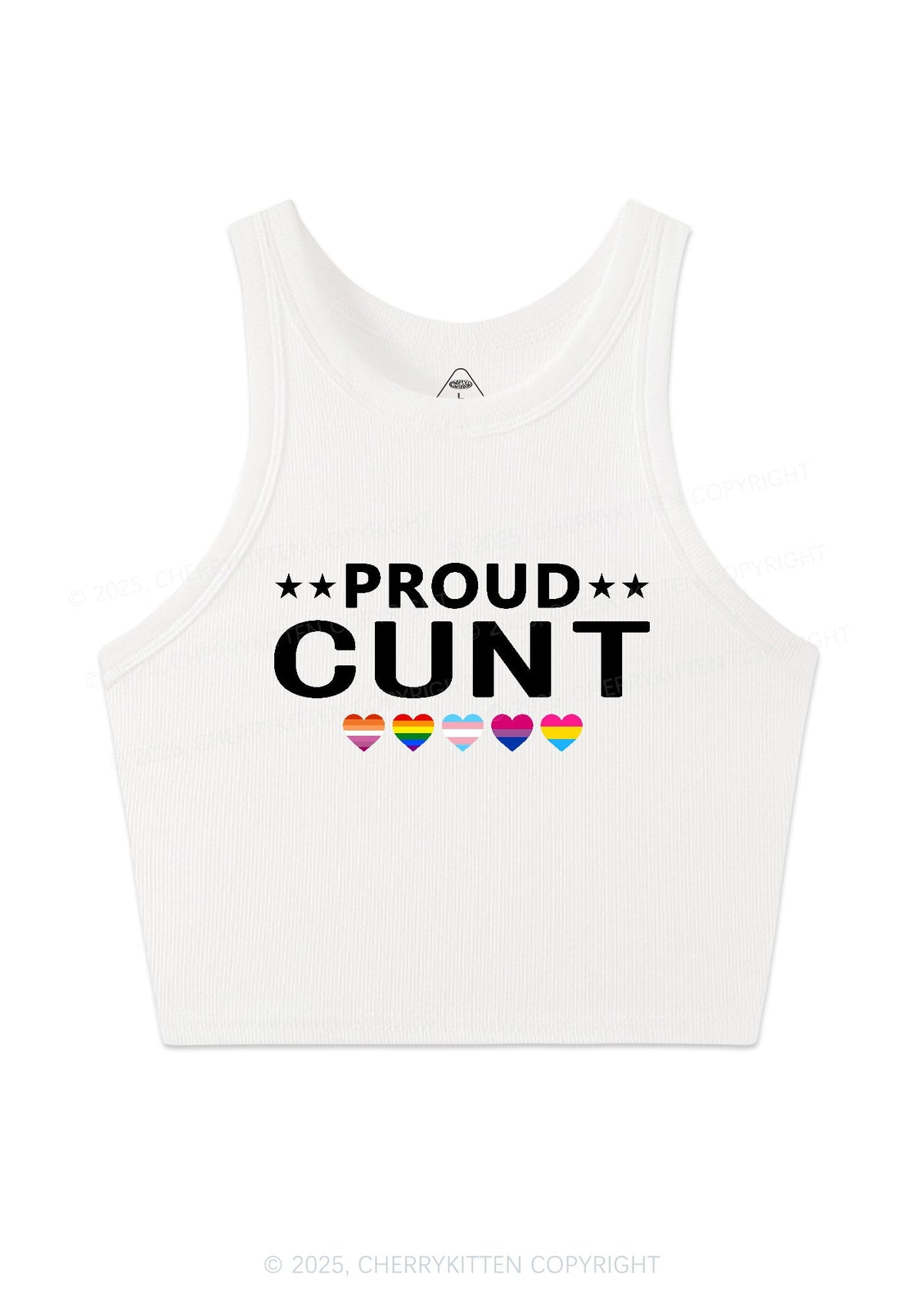 Proud Cxxt Pride Y2K Crop Tank Top Cherrykitten