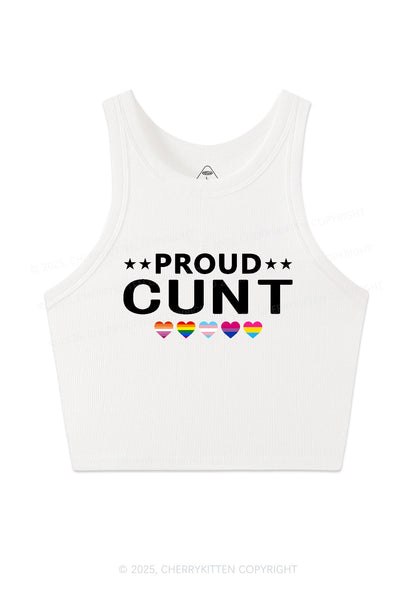 Proud Cxxt Pride Y2K Crop Tank Top Cherrykitten