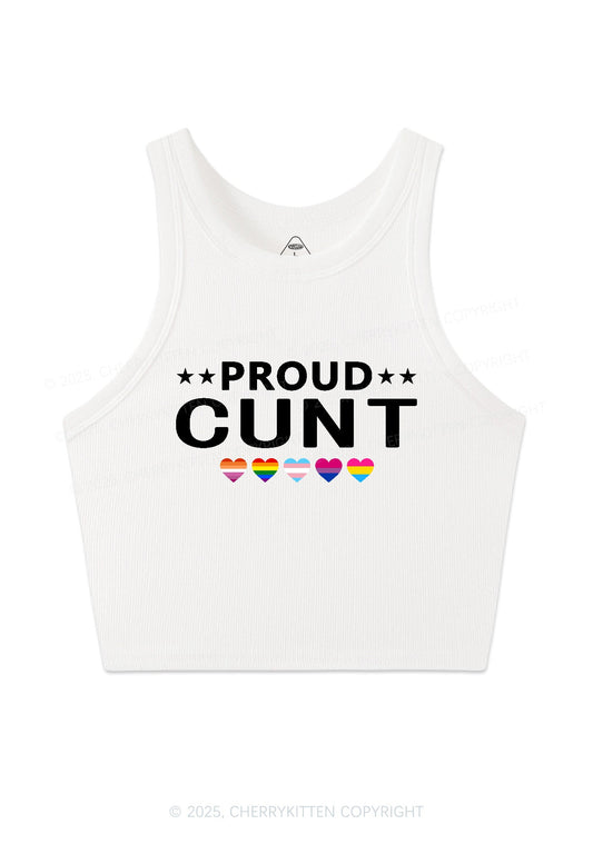 Proud Cxxt Pride Y2K Crop Tank Top Cherrykitten