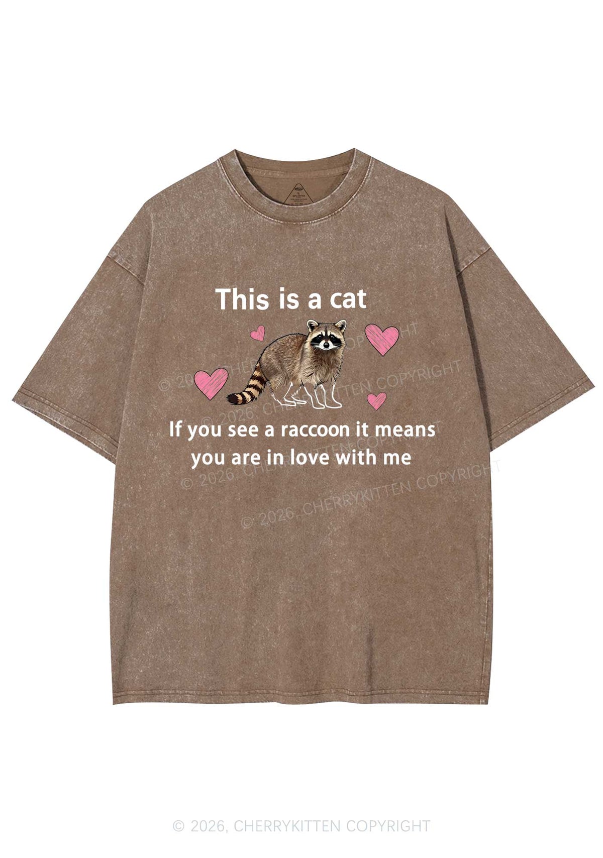 If You See A Raccoon Y2K Shirts Washed Tee Cherrykitten