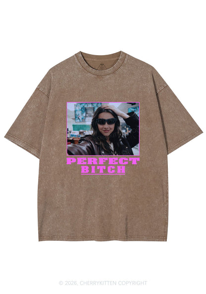 Custom Perfect Bxxch Y2K Shirts Washed Tee Cherrykitten