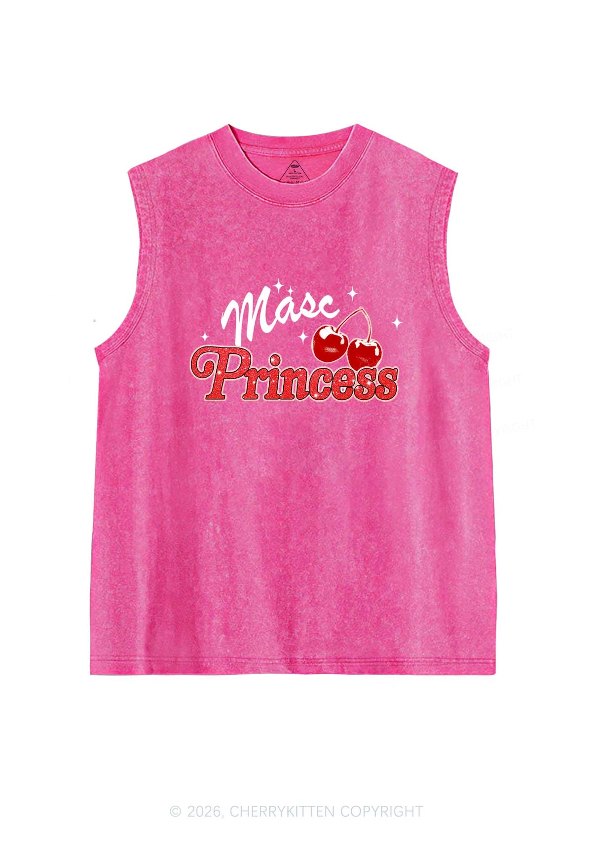Masc Princess Cherry Pride Y2K Washed Muscle Tank Cherrykitten