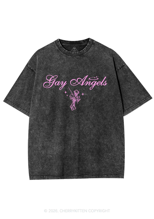 Gay Angels Pride Y2K Shirts Washed Tee Cherrykitten