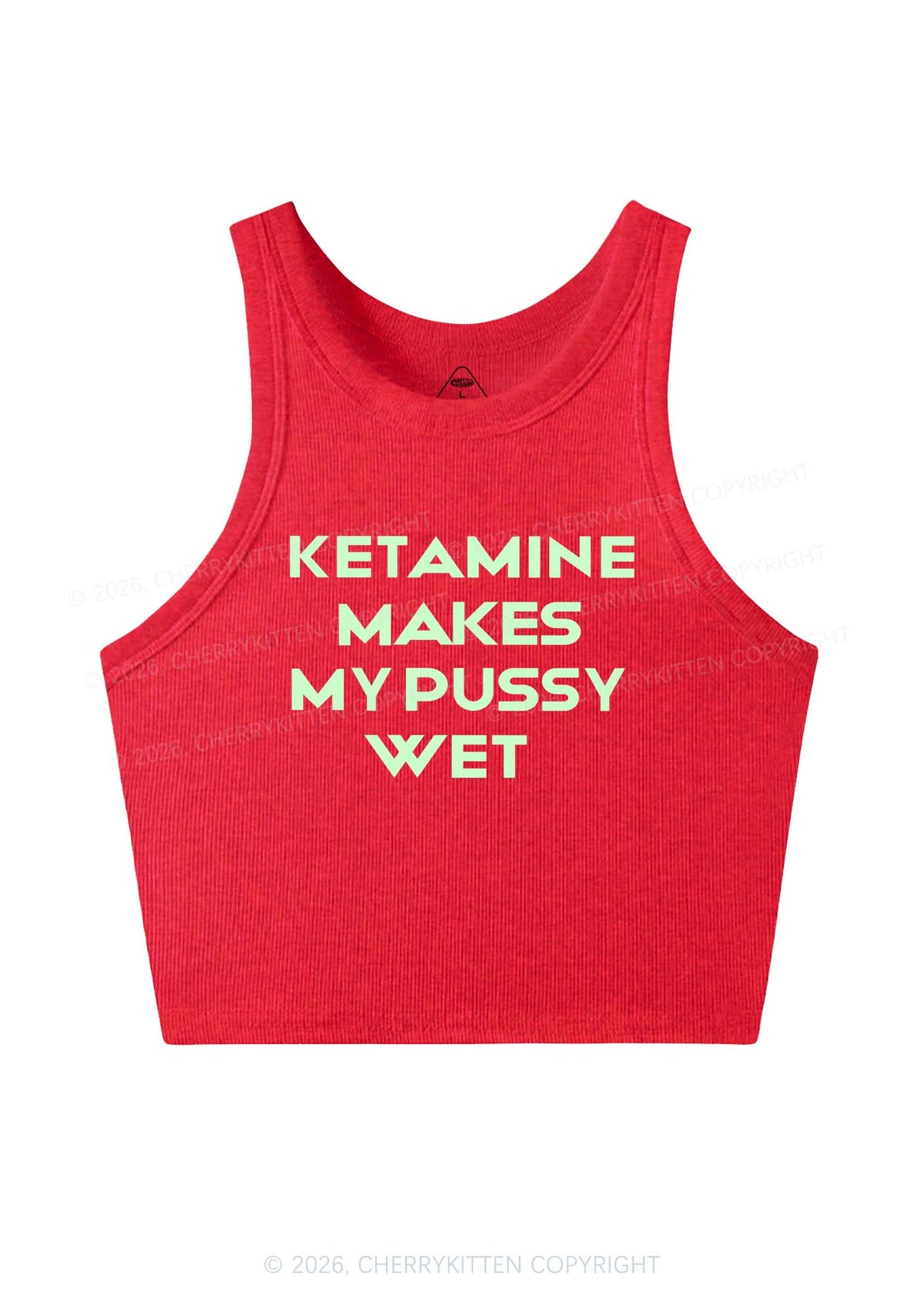 K Makes My Puxxy Wet Y2K Crop Tank Top Cherrykitten