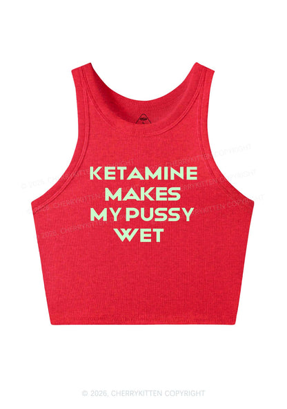 K Makes My Puxxy Wet Y2K Crop Tank Top Cherrykitten