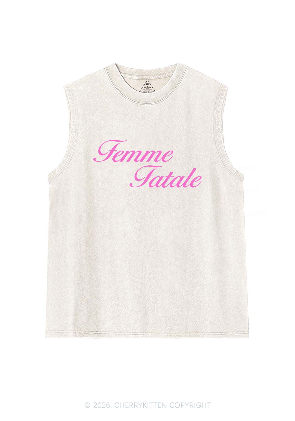 Femme Fatale Pride Y2K Washed Muscle Tank Cherrykitten