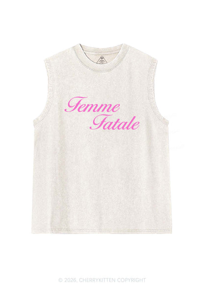 Femme Fatale Pride Y2K Washed Muscle Tank Cherrykitten