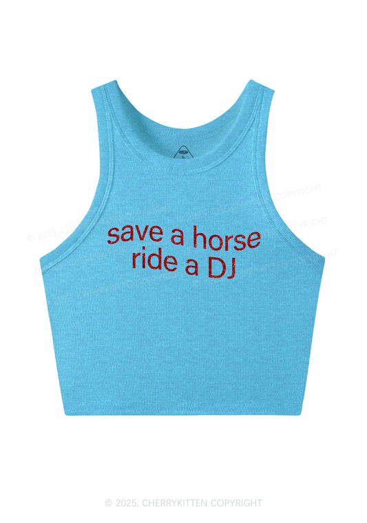 Glitter Ride A DJ Y2K Crop Tank Top Cherrykitten