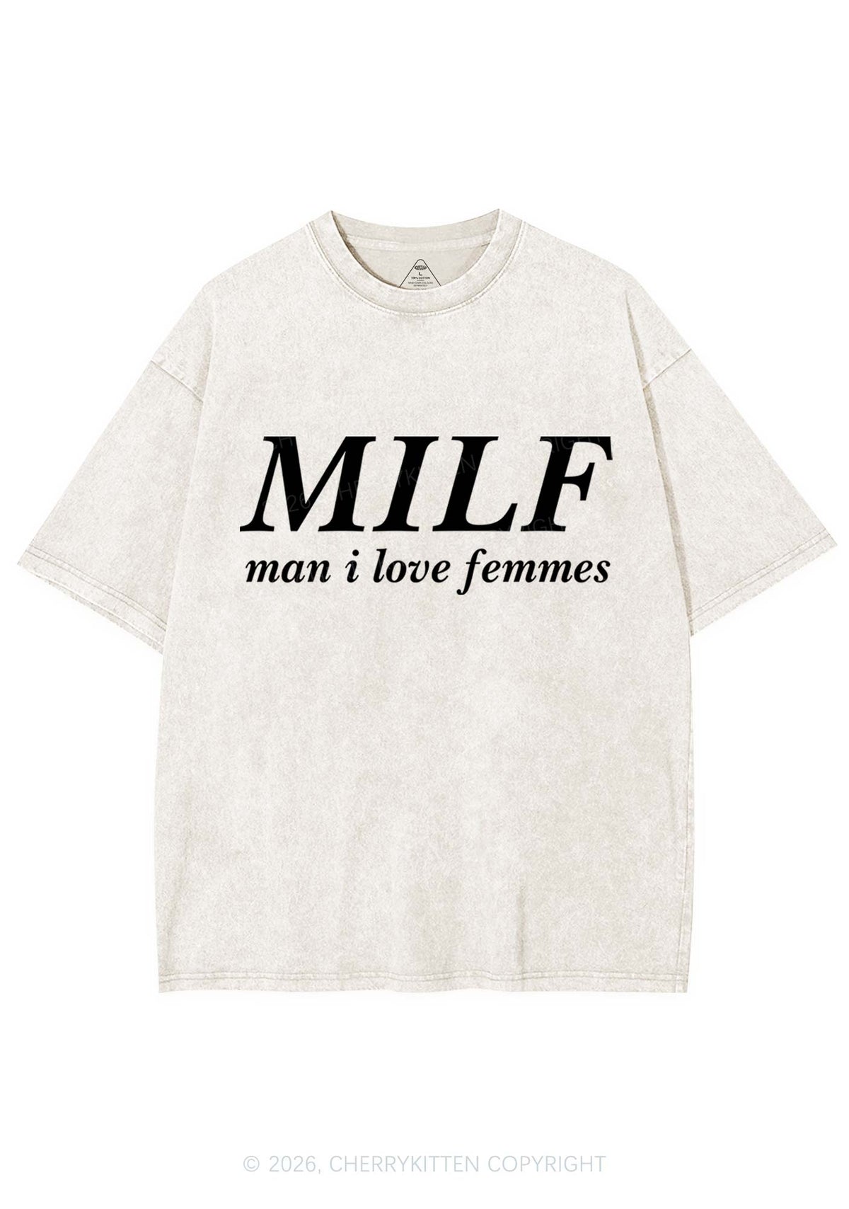 Man I Love Femme Pride Y2K Shirts Washed Tee Cherrykitten