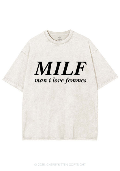 Man I Love Femme Pride Y2K Shirts Washed Tee Cherrykitten