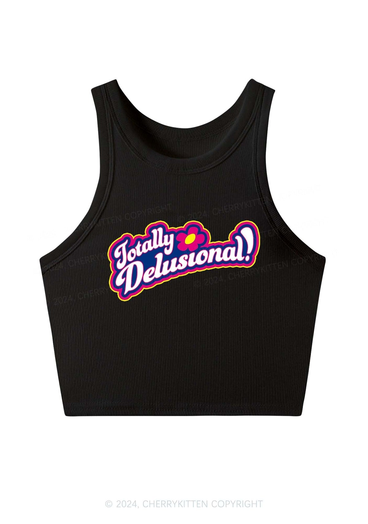 Totally Delusional Y2K Crop Tank Top Cherrykitten