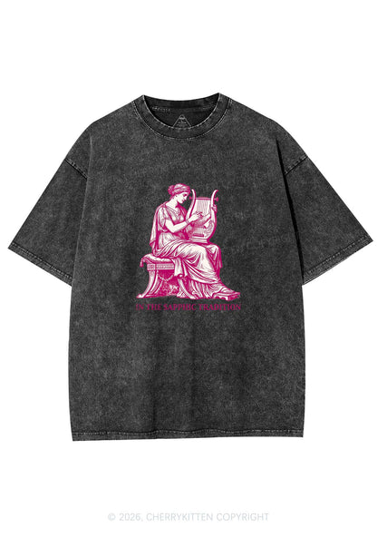 In The Sapphic Tradition Pride Y2K Shirts Washed Tee Cherrykitten