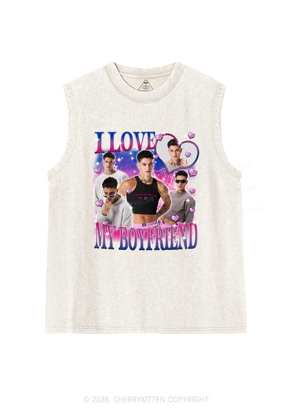 Custom I Love My BI GF Pride Y2K Washed Muscle Tank Cherrykitten