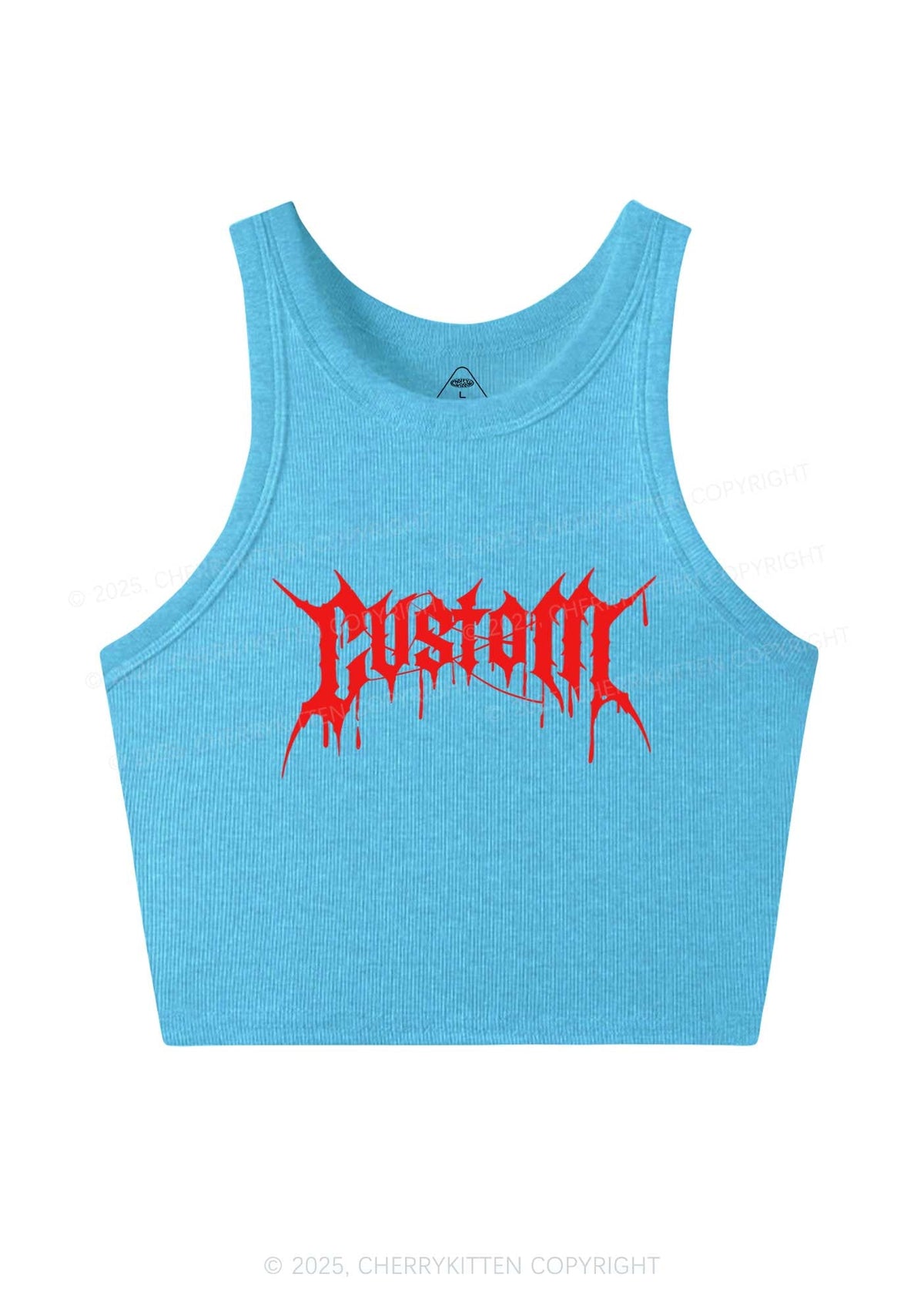 Custom Font Art Y2K Crop Tank Top Cherrykitten
