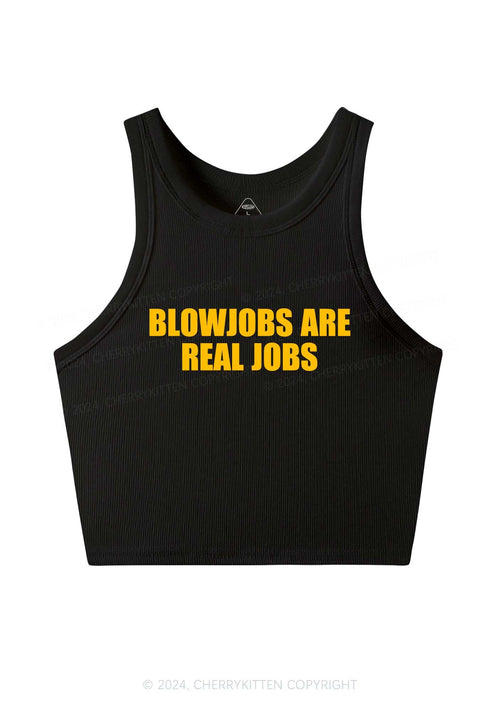 Blxwjobs Are Real Jobs Y2K Crop Tank Top Cherrykitten