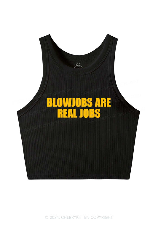 Blxwjobs Are Real Jobs Y2K Crop Tank Top Cherrykitten