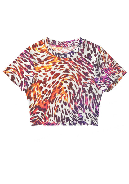 Lesbian Leopard Pride Y2K Mesh Crop Top Cherrykitten