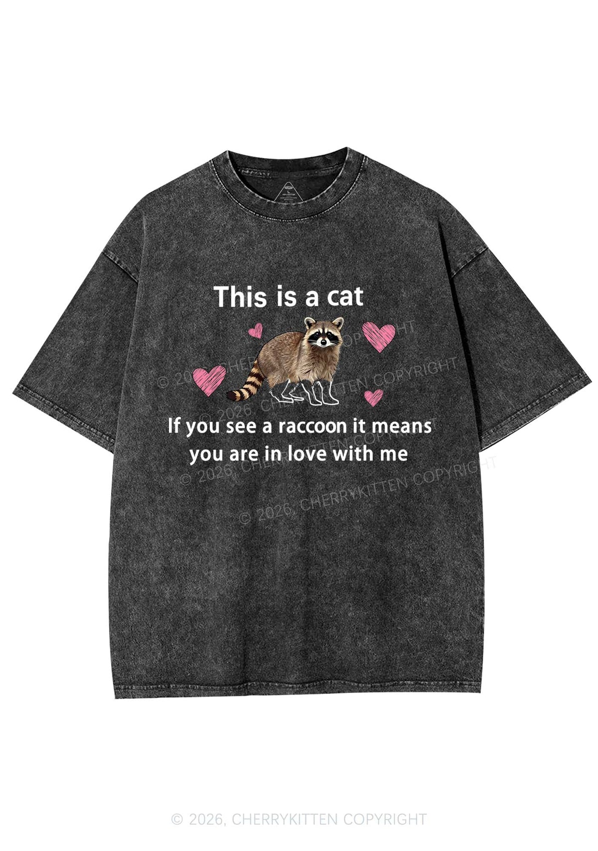 If You See A Raccoon Y2K Shirts Washed Tee Cherrykitten