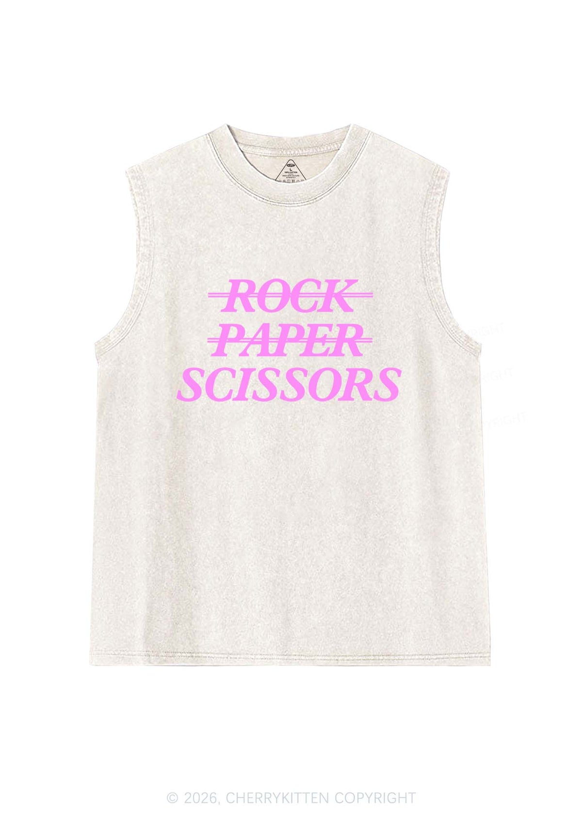 Rock Paper Scissors Pride Y2K Washed Muscle Tank Cherrykitten