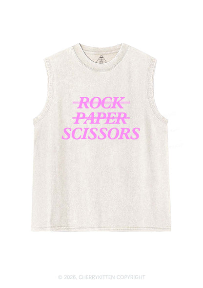 Rock Paper Scissors Pride Y2K Washed Muscle Tank Cherrykitten