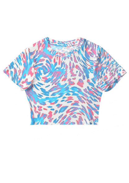 Trans Leopard Pride Y2K Mesh Crop Top Cherrykitten