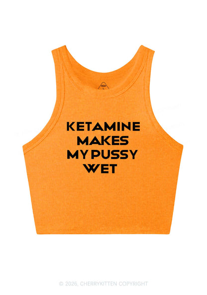 K Makes My Puxxy Wet Y2K Crop Tank Top Cherrykitten